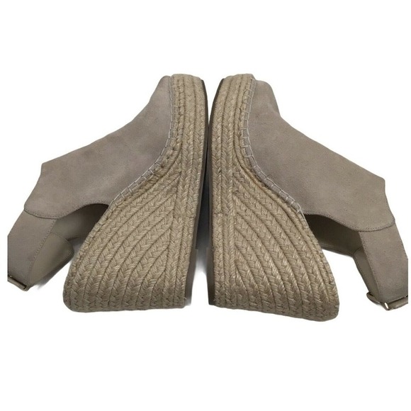 Kenneth Cole Wedge Shoes Womens 8.5 Odette Cream Suede Espadrille Sandals - Picture 5 of 10